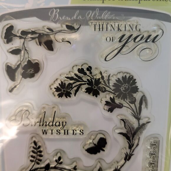 Inkadinkado GARDEN FLOWER-Butterflies, Birds #97617 Clear Cling Stamps Set of 12 - Picture 4 of 6